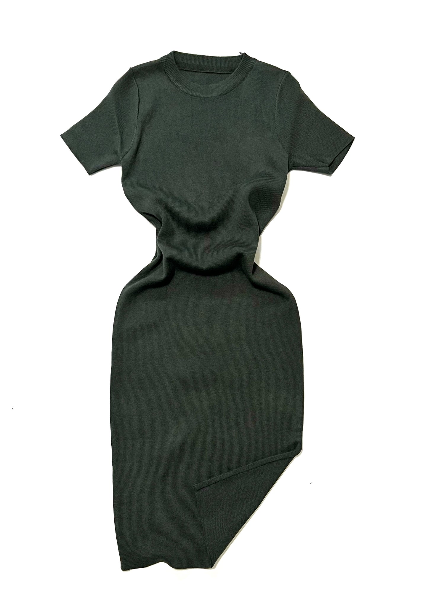 forest green pencil bodycon knee length dress